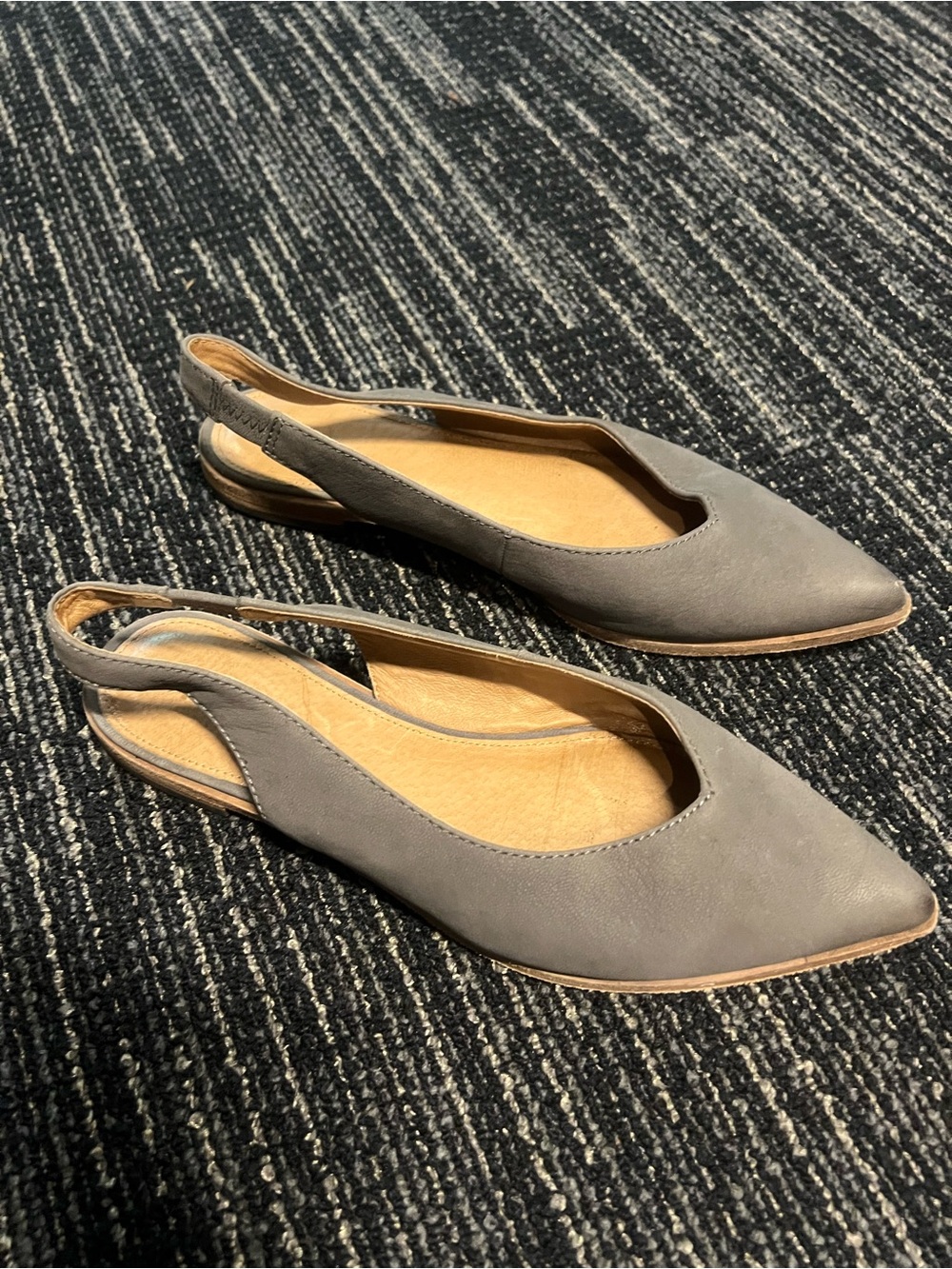 Frye Women's Pointed Slingback Flats in Gray